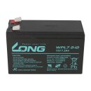 Kung Long WPL7.2-12-M-F2 12V 7,2Ah AGM Bleiakku, Longlife 10 Jahre nach EUROBAT, V0, 150x64x94 mm – für USV, Not- & Sicherheitsbeleuchtung, Brand- und Alarmtechnik, IT/Telekommunikation