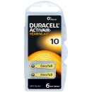 Duracell Hörgerätebatterie DA10 Zn/Luft 1,4V 90mAh 6er Blister