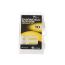 Duracell Hearing aid battery da10 Zn/air 1.4v / 90mAh blister pack of 6