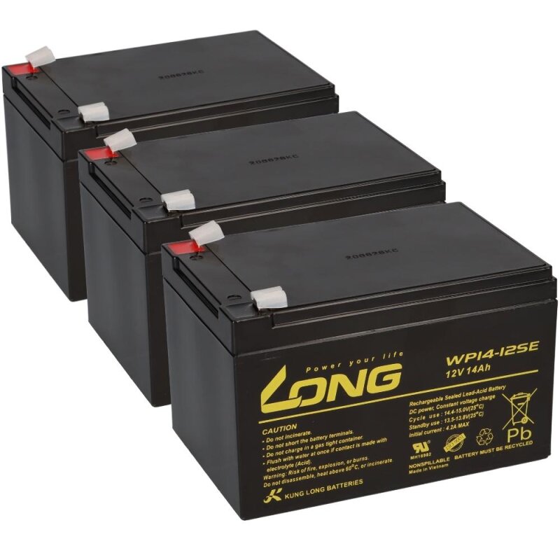 Akku-Satz 36V Batterien für E-Roller SXT 500EEC 3 x 12V 13Ah Blei AGM Akkus 