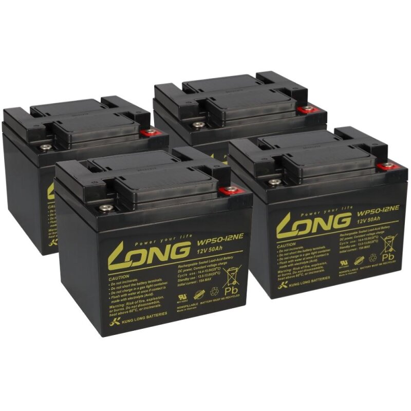 Akku Batterie Roller Elektromobil E-Scooter Geco 2 4x 12V 50Ah 48V AGM Blei Bleigel