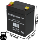 Multipower MP2,9-12 AGM Bleiakku 12V 2,9Ah – F4,8 mm