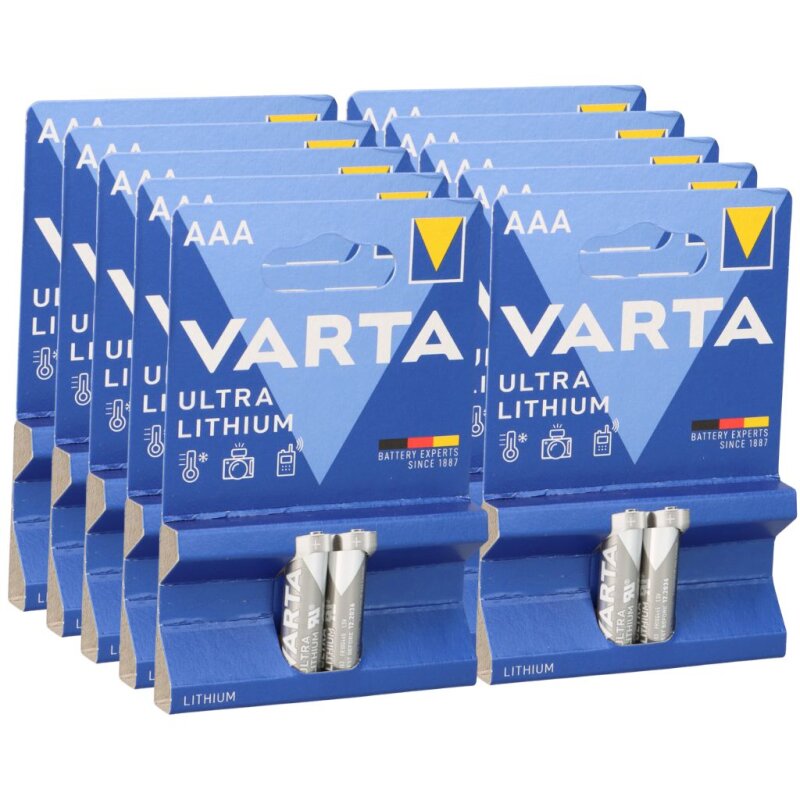 10x Varta Professional Lithium AAA Batterie 2er Blister