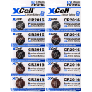 10x CR2016 Lithium-Knopfzelle 3V / 90mAh (2x 5er Pack)