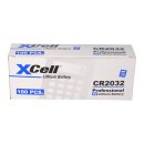 100pcs economy SET XCell cr2032 lithium coin cell 3v / 220mAh