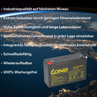 Aroma 3-FM-10 6V 10Ah 20HR Akku AK 3FM10 Gel Ersatzakku Batterie 6Volt 12Ah 