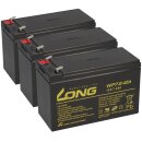 3x Bleiakku kompatibel PU37 UPS Battery 12V 7,2 Ah F2 Battery