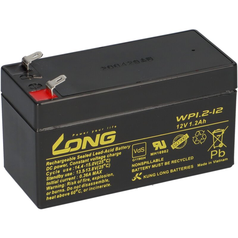 Bleiakku 12V 1,2Ah kompatibel Alarmanlage ACL150 AGM VdS