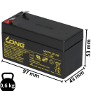 Lead battery 12v 1.2Ah compatible alarm system fleece agm VdS
