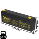 Lead acid battery 12v 2.2Ah compatible dm12-1.8 lead acid agm VdS