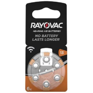 Rayovac Hörgerätebatterie HA13 Hearing Aid, Acoustic 6er Rad, quecksilberfrei