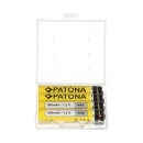 PATONA 4x Wiederaufladbare Zelle für Micro AAA LR3 LR03 900mAh – inkl. Aufbewahrungsbox